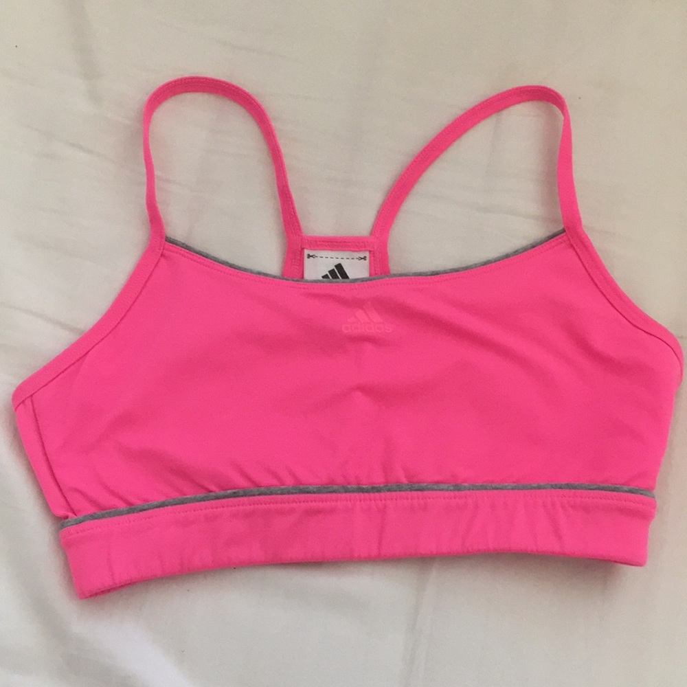 Pink adidas sports bra